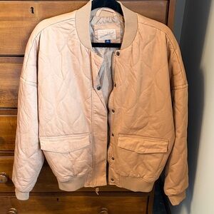 Universal Threads Tan Quilted Bomber Jacket